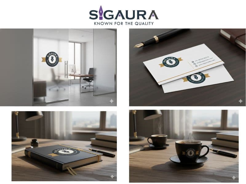 Sigaura brand identity system and corporate collateral, view 1